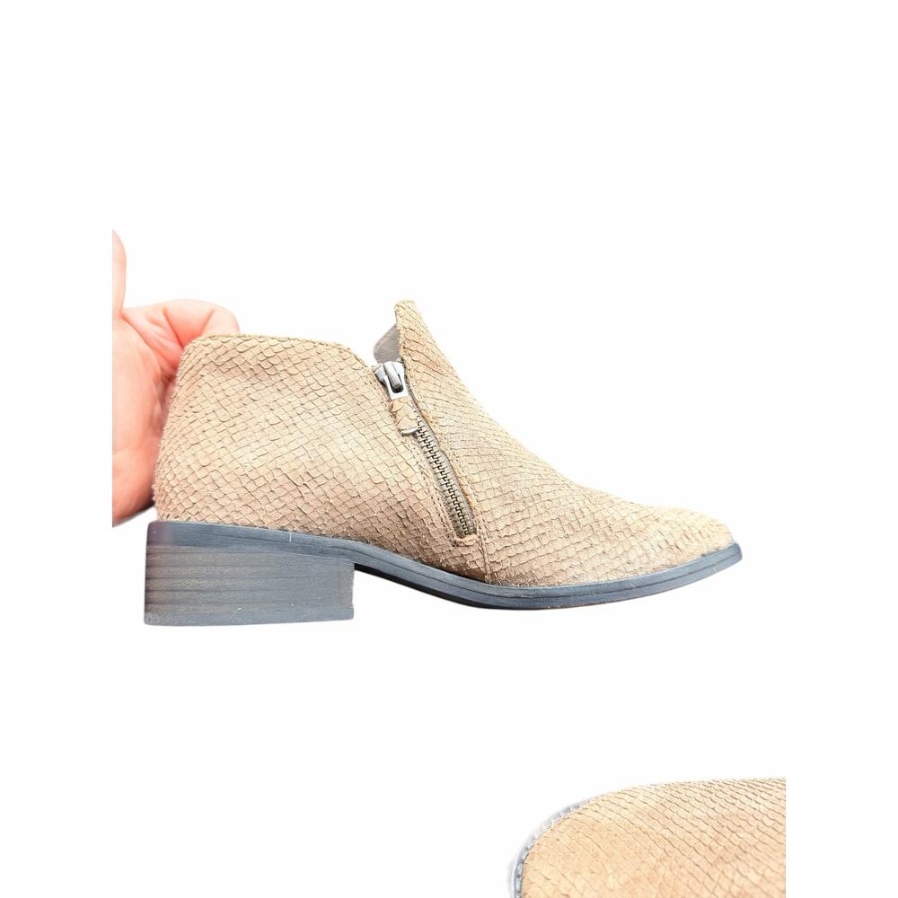 Eileen Fisher Leather Ankle Boots Tan Textured Zip Size 7 - Picture 7 of 13